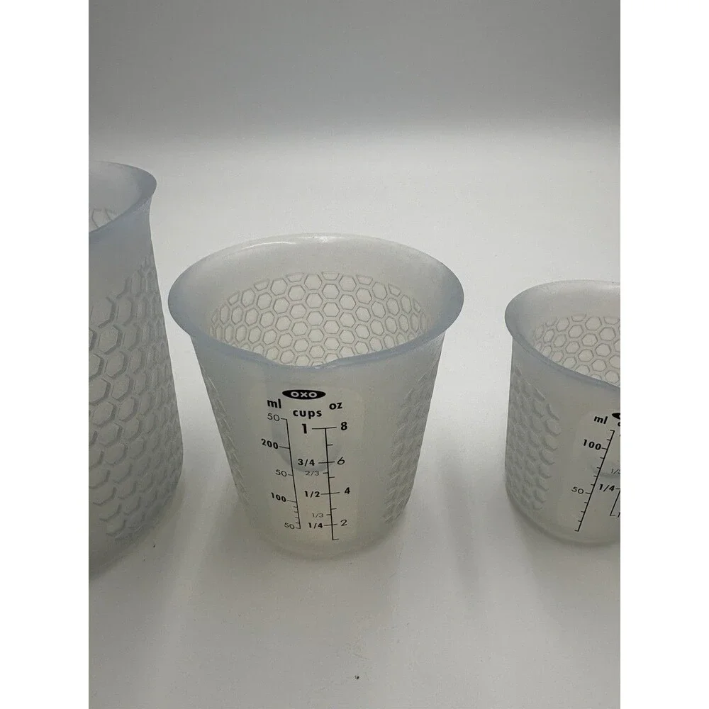 OXO good grips silicone measuring cups, squeeze & pour (set of 4) 4,2,1,1/2